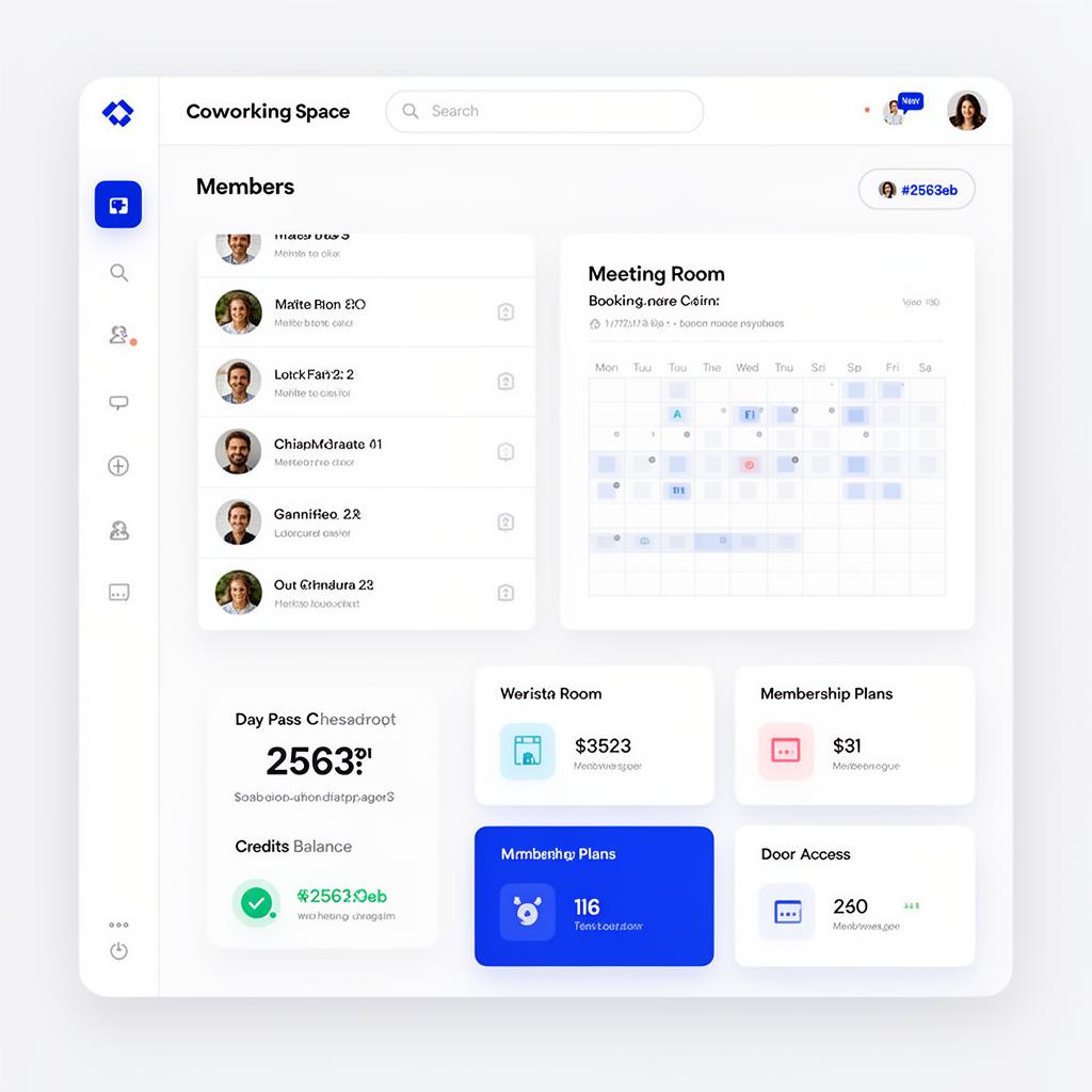 Coworking Spaces dashboard inside Pickspace