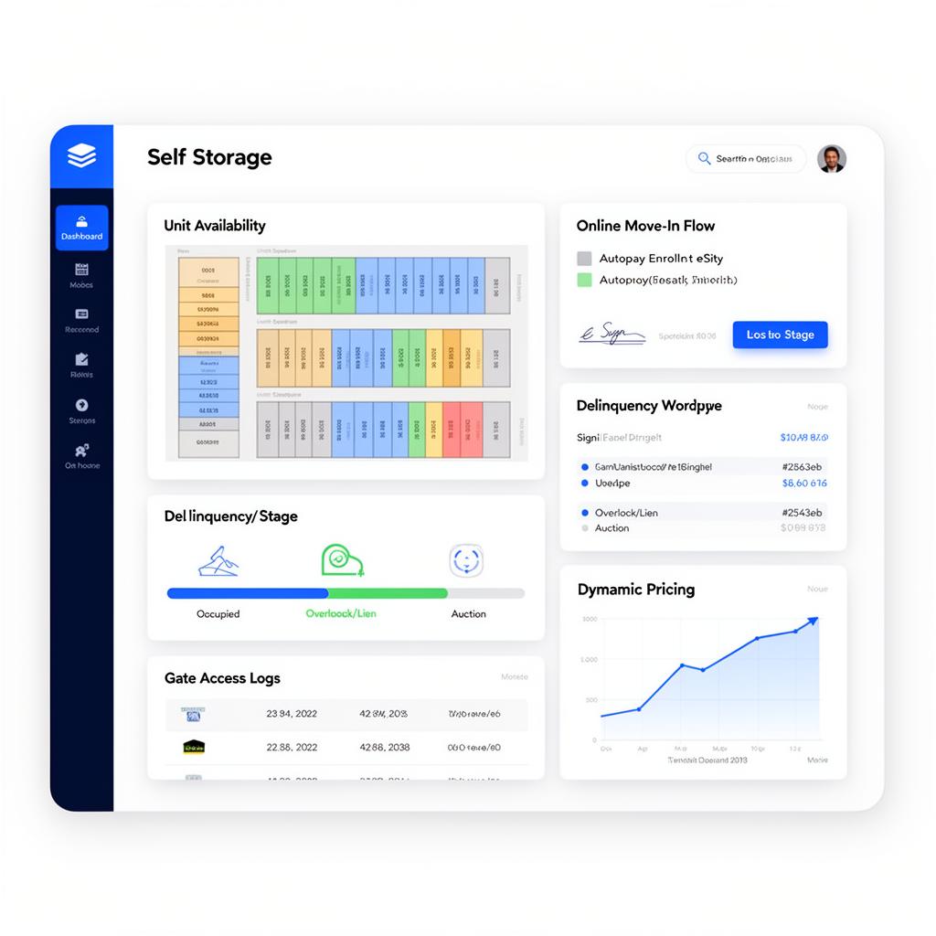 Self Storage Management dashboard inside Pickspace