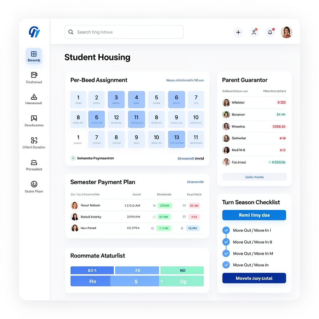 Student Housing dashboard inside Pickspace